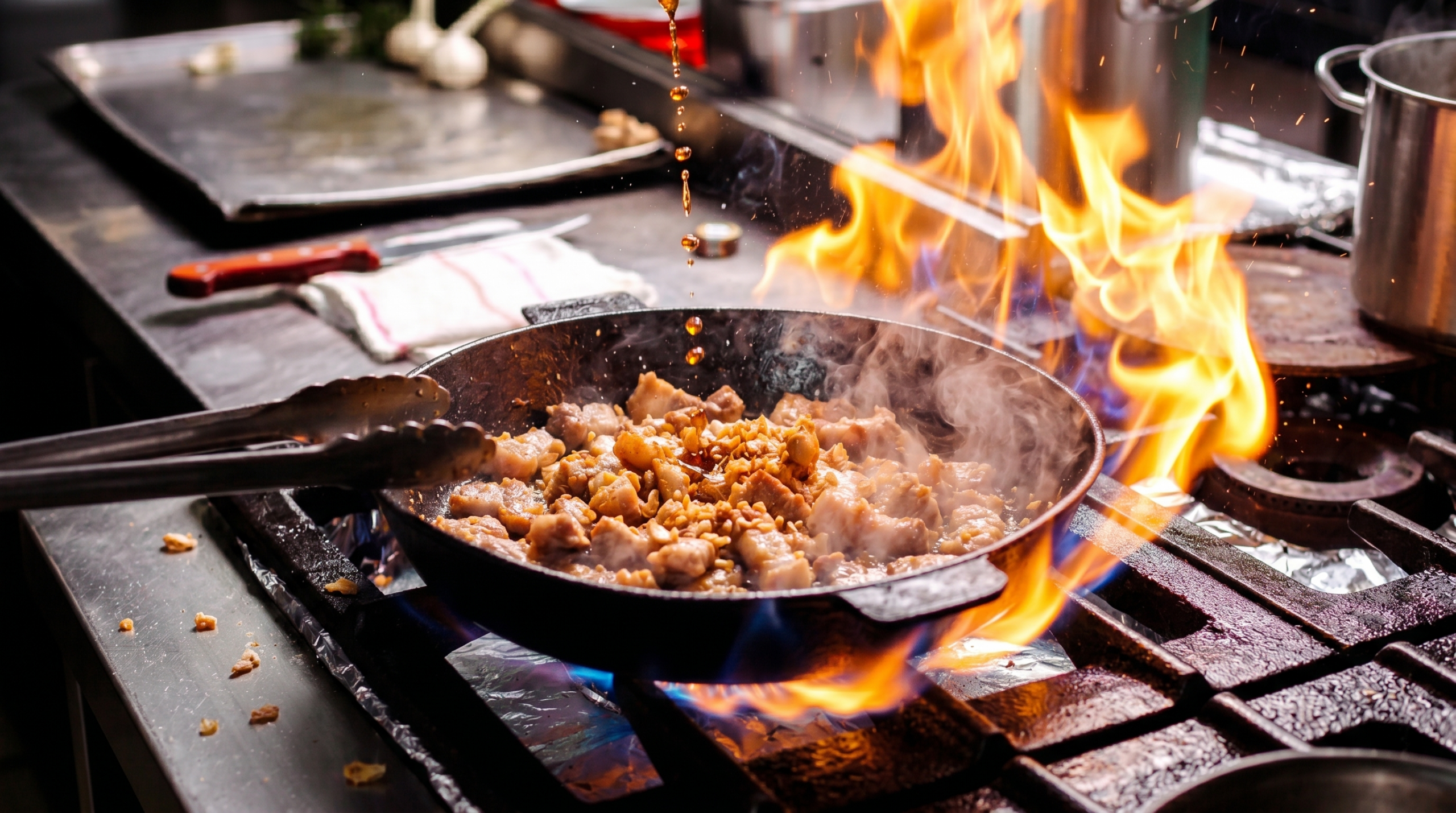 5-Minute Garlic Fried Pork: A Winning Recipe for Every Palate! Seasoning for a Balanced Flavor:
Season with sugar and ground pepper to enhance the taste. Then, add a few dashes of Squid Brand Gold Label Premium Fish Sauce. The unique aroma of this top-tier fish sauce will release instantly upon contact with the heat, creating an irresistible fragrance that stops everyone in their tracks. The result is a smooth, mellow saltiness and a perfectly balanced, savory flavor.