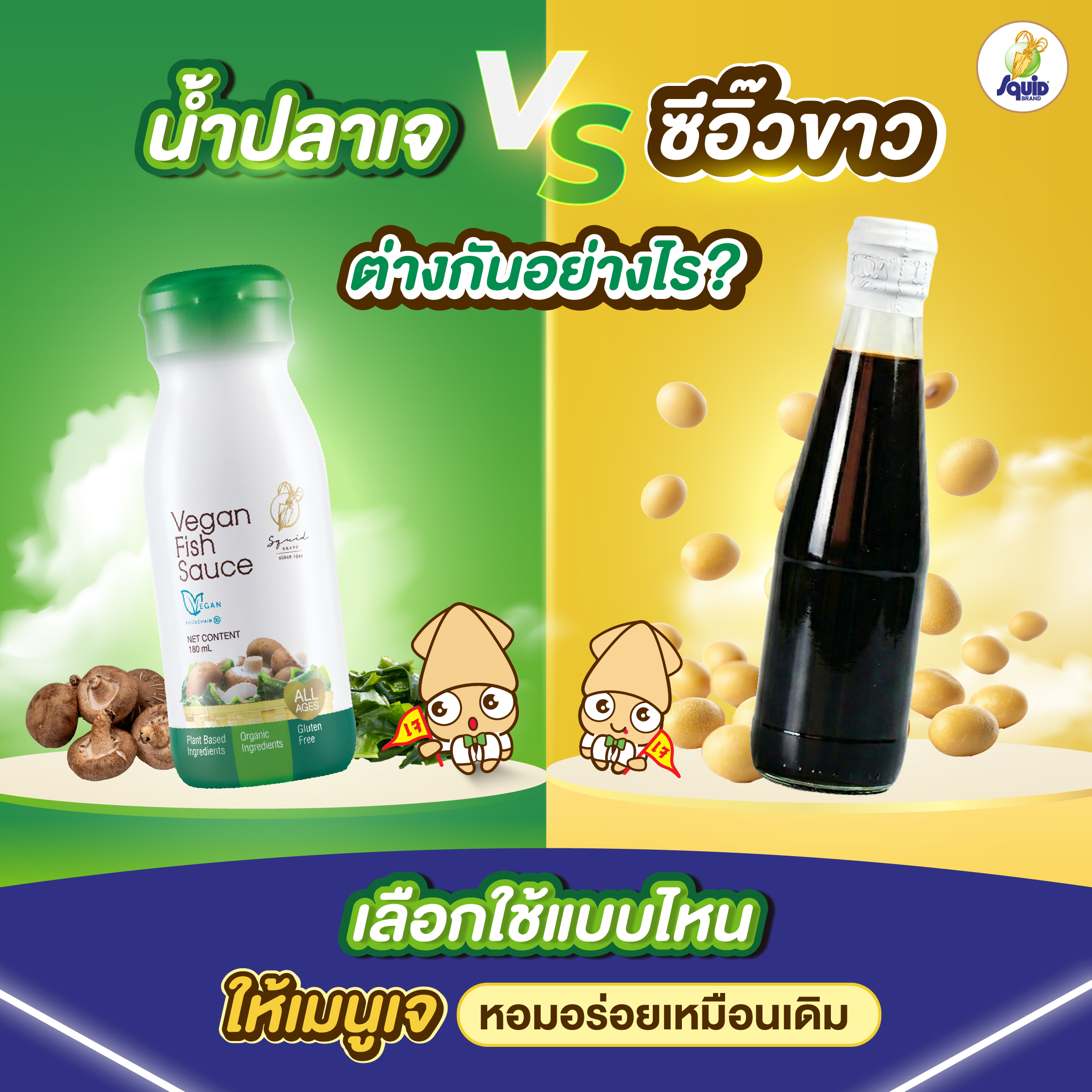 น้ำปลาเจ vs ซีอิ๊วขาว ต่างกันอย่างไร? เลือกใช้แบบไหนให้เมนูเจหอมอร่อยเหมือนเดิม